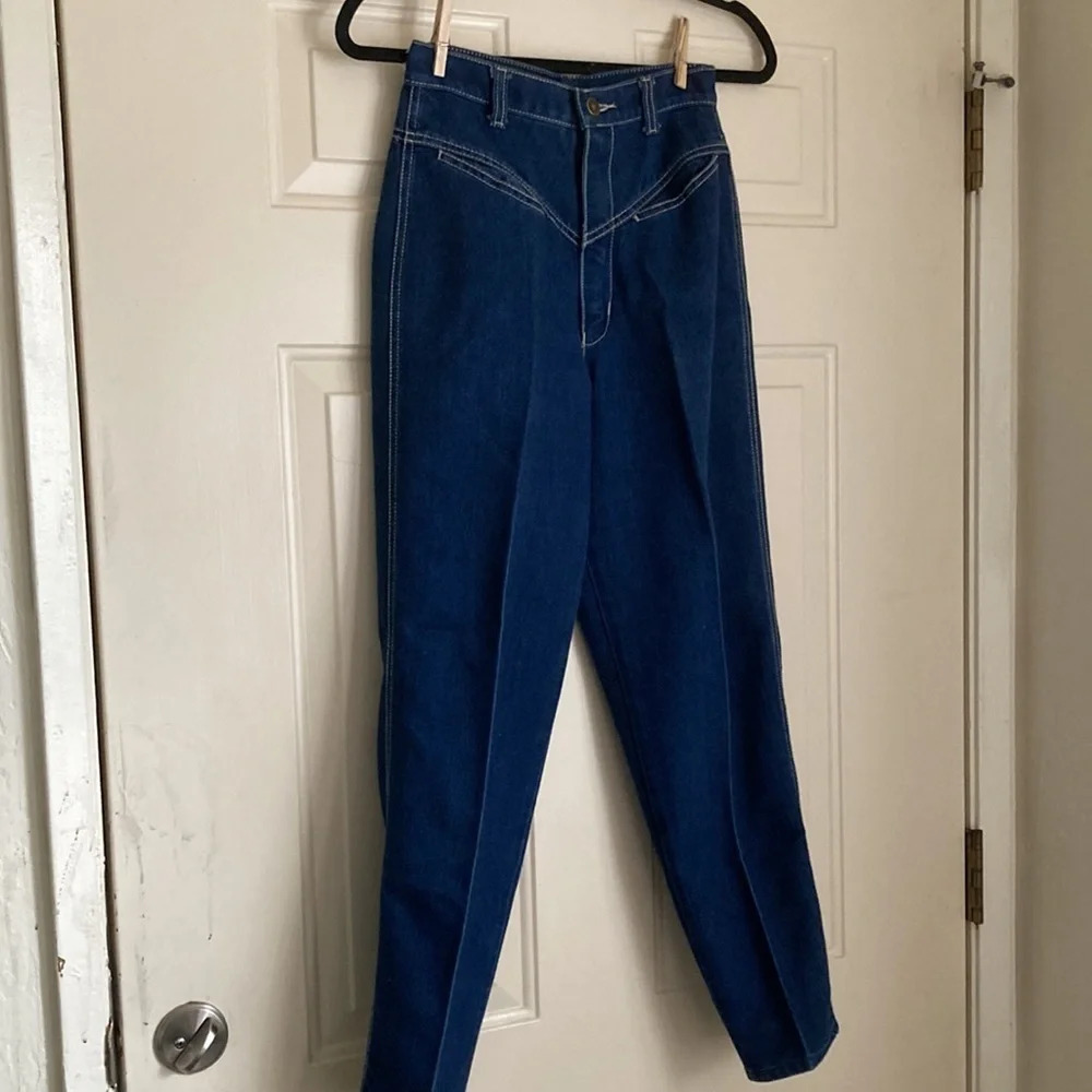 PS Gitano 1980’s high waist denim jean plain pocket size 8 24 x 27 top stitched - Picture 2 of 16